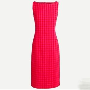 NWOT JCrew Sheath Dress in Colorful Gingham